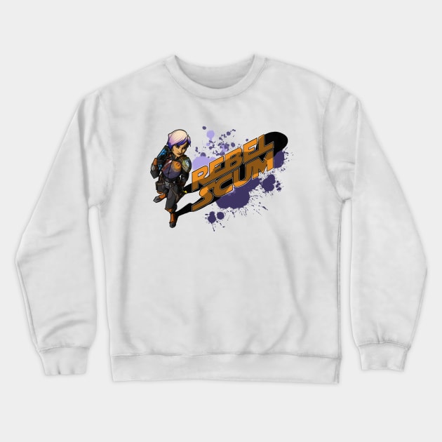 Sabine Wren Rebel Scum! - in English Crewneck Sweatshirt by BixelBoone